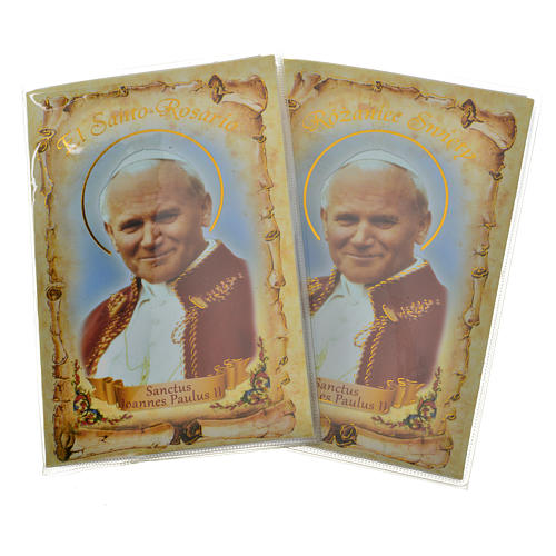 Livre avec chapelet Le Saint Rosaire Jean-Paul II ITALIEN 1