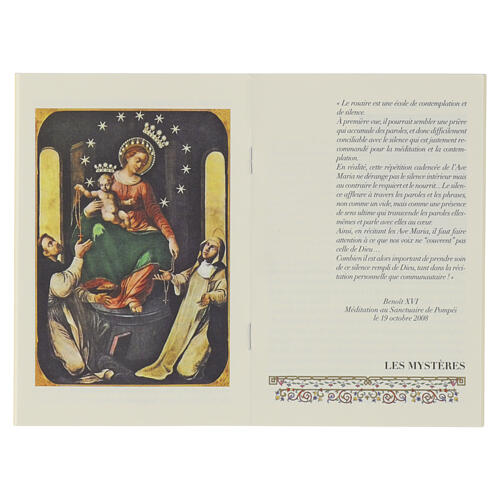 Livreto "O rosário" Papa Leão XIV com terço em madeira perfumada FRANCÊS 2