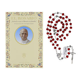 Booklet: "The Rosary" with Pope Leo XIV scented wooden rosary, SPANISH