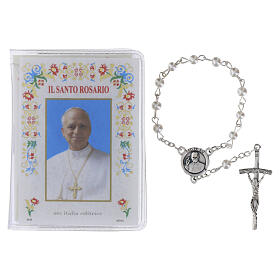 Librito El Santo Rosario Papa León XIV rosario vidrio - IDIOMA ITALIANO