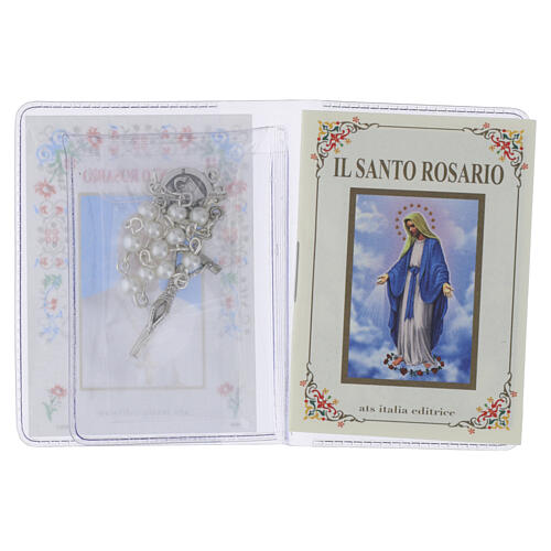 The Holy Rosary Booklet Pope Leo XIV with Glass Rosary, ITALIAN LANGUAGE 2