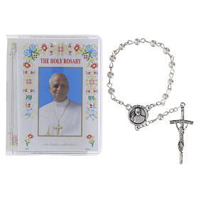 The Holy Rosary booklet with Pope Leo XIV cover, Glass Rosary in ENGLISH