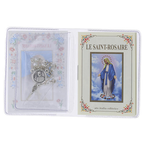 The Holy Rosary Booklet Pope Leo XIV with Glass Rosary, FRENCH LANGUAGE 2