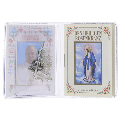 The Holy Rosary Booklet Pope Leo XIV with Glass Rosary, GERMAN LANGUAGE 2