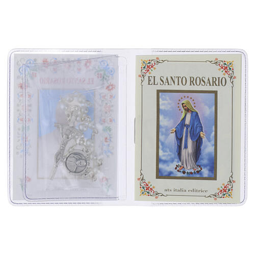 Büchlein „Der Heilige Rosenkranz“, Papst Leo XIV, mit Glasrosenkranz – SPANISCHE SPRACHE 2