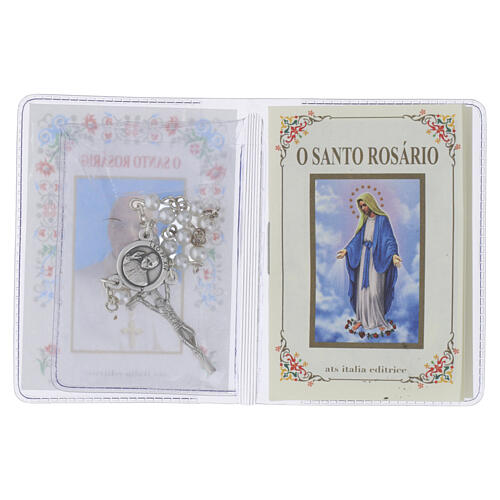 The Holy Rosary Booklet Pope Leo XIV with Glass Rosary, PORTUGUESE 2