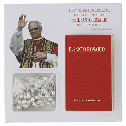 Book: Pope Leo XIV's "The Holy Rosary" with glass rosary, ITALIAN 2