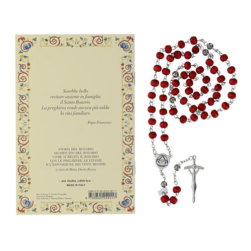 Heft „Der Rosenkranz“, dem heiligen Franziskus gewidmet, Duftrosenkranz mit Holzperlen – ITALIENISCHE SPRACHE 3