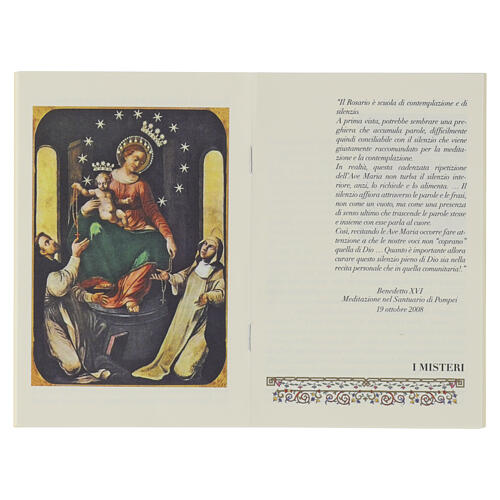 Booklet: "The Rosary" with St. Francis, parchment-effect cover and rose-scented wooden rosary, ITALIAN 2