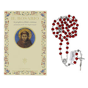 Libro "El Rosario" con San Francisco papel pergamino rosario madera - IDIOMA ITALIANO