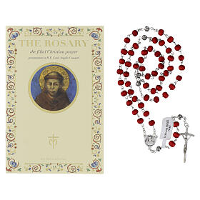 The Rosary Book with Saint Francis parchment-style paper, wooden rosary – ENGLISH LANGUAGE