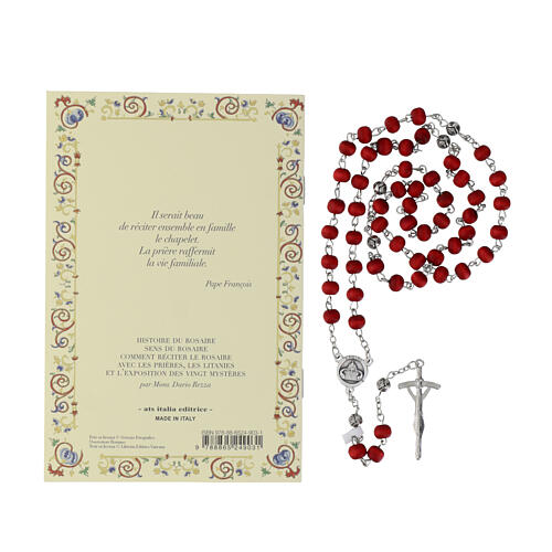 Libro Il rosario con San Francesco carta pergamena rosario legno - LINGUA FRANCESE 3
