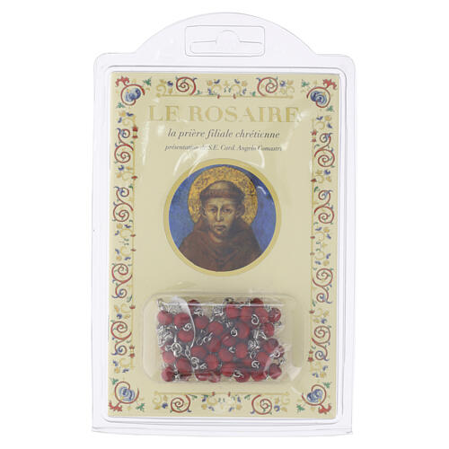 Libro Il rosario con San Francesco carta pergamena rosario legno - LINGUA FRANCESE 4