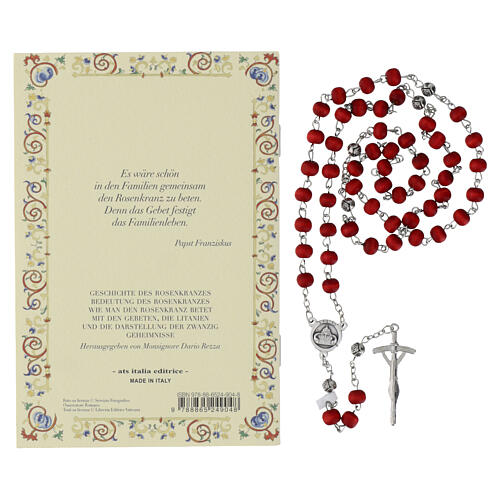 Booklet: "The Rosary" with St. Francis parchment-effect cover and rose-scented wooden rosary, GERMAN 3