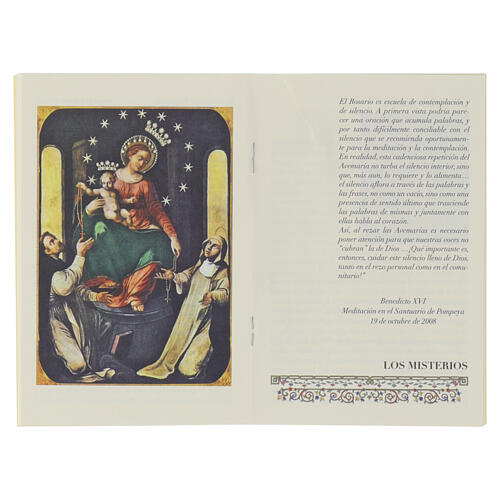 Booklet: "The Rosary" with St. Francis parchment-effect cover and rose-scented wooden rosary, SPANISH 2
