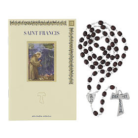 Booklet: St. Francis wooden rosary with Tau ENGLISH