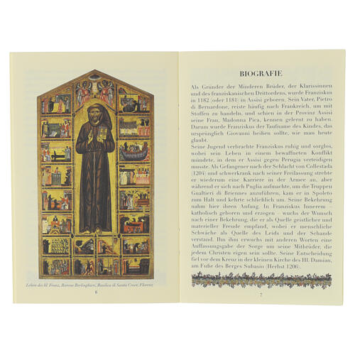Libretto San Francesco rosario in legno e Tau - LINGUA TEDESCA 2