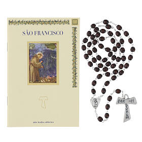 Librito San Francisco rosario de madera y Tau - IDIOMA PORTUGUÉS