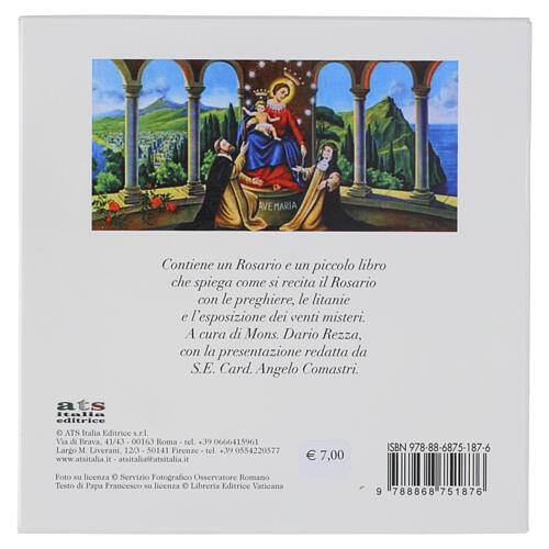 Livro com terço de vidro "O Santo Rosário" São Francisco ITALIANO 5