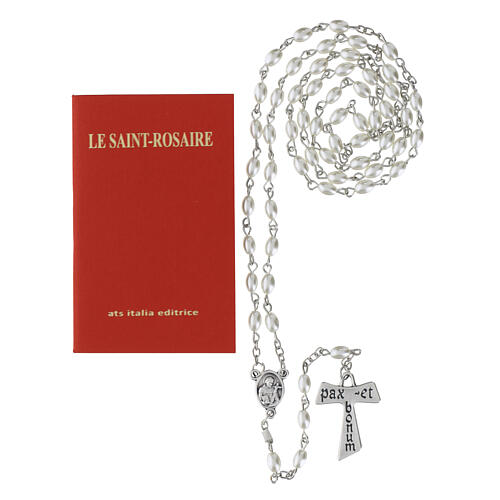 Booklet with glass rosary: "The Holy Rosary" of St Francis, FRENCH 1