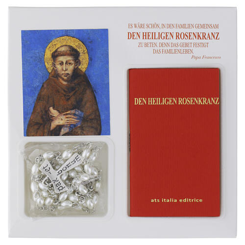 Livret avec chapelet en verre « Le Saint Rosaire » Saint François ALLEMAND 2
