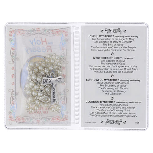Booklet with glass rosary: "The Holy Rosary and the Mysteries" of St Francis, ENGLISH 2