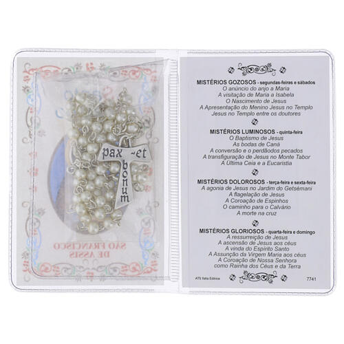 Booklet with glass rosary: "The Holy Rosary and the Mysteries" of St Francis, PORTUGUESE 2