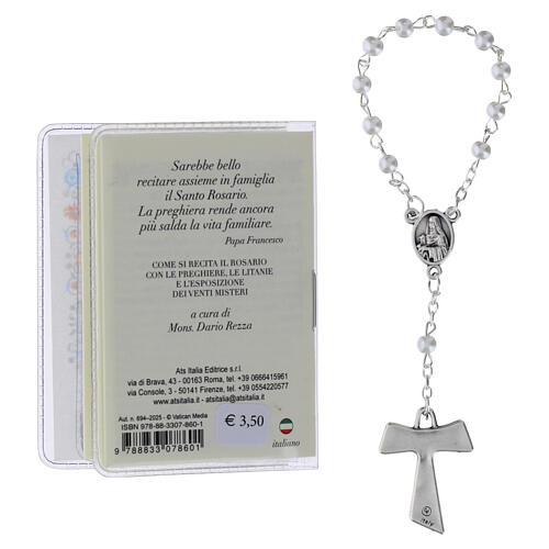 Mini livret « Le Saint Rosaire » avec dizainier en verre Saint François ITALIEN 3