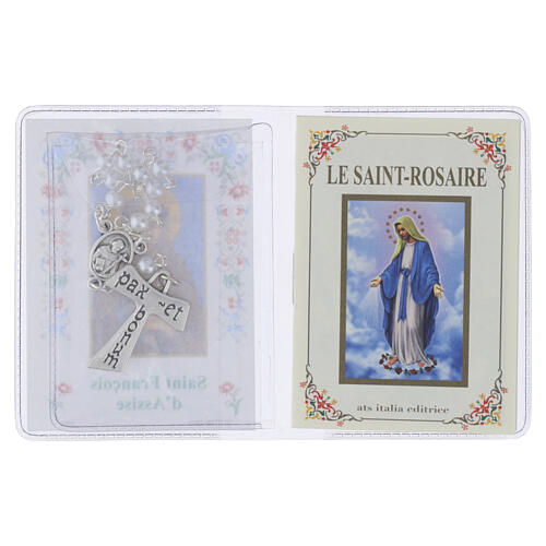 Mini livreto "O Santo Rosário" com dezena do terço São Francisco FRANCÊS 2
