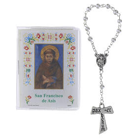 Mini booklet with single-decade rosary: "The Holy Rosary" of St Francis, SPANISH