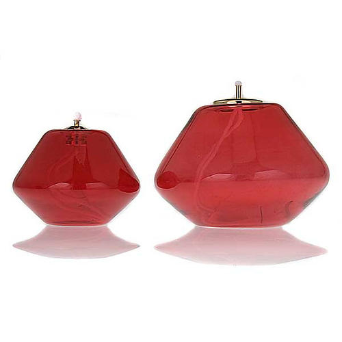 Lampe en verre rouge pour cire liquide 3
