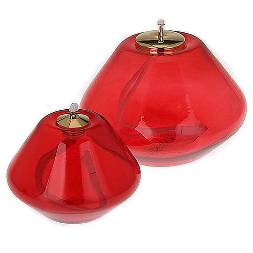 Blown-glass lantern, red 1