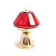 Red glass lamp on gold-plated base s3