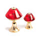 Red glass lamp on gold-plated base s1