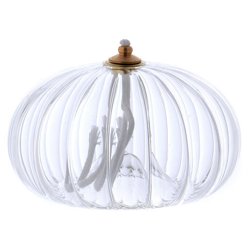 Transparent glass oil lamp, pomegranate shaped 2