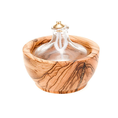 Olive wood liquid wax lamp 2