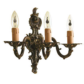 Wall lamp with 3 branches, classic, antique style