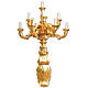 Lámpara de pared madera decorada hoja oro 8 brazos 130 cm s1
