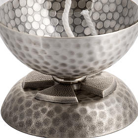 Lampade e lanterne: Lampada per cera liquida in ottone martellato argentato Lampade e lanterne: Lampada per cera liquida in ottone martellato argentato