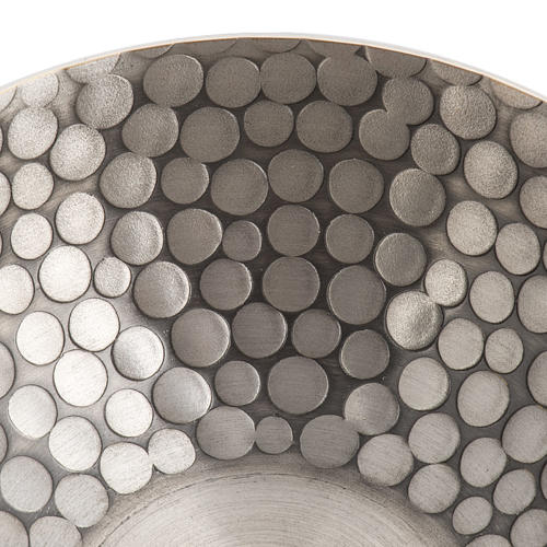 Lampada per cera liquida in ottone martellato argentato 4