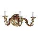 Applique for Stations of the Cross in brass with 3 electric candles s1