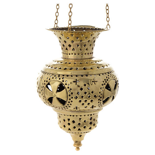 Oriental lantern in brass for church by the monks of Bethléem, 20 cm 1