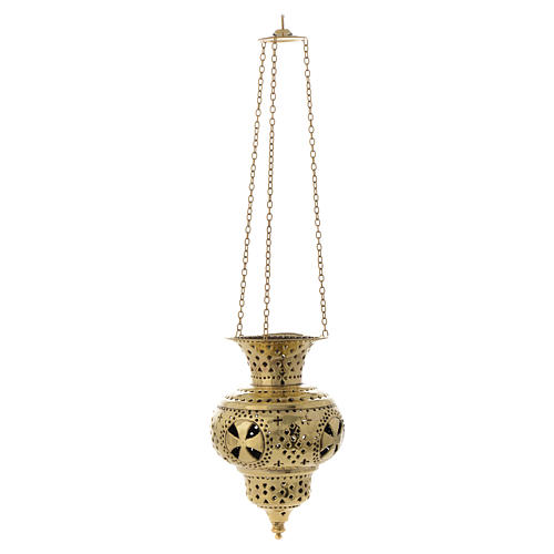 Lanterna orientale in ottone Monaci di Betlemme h 20 cm 3