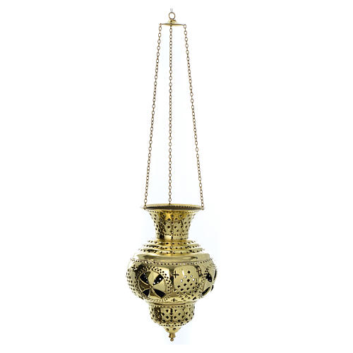 Oriental lantern in brass for church by the monks of Bethléem, 28cm 2