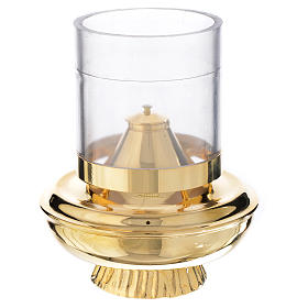 Liquid wax altar lamp, white on a base of 15.5cm