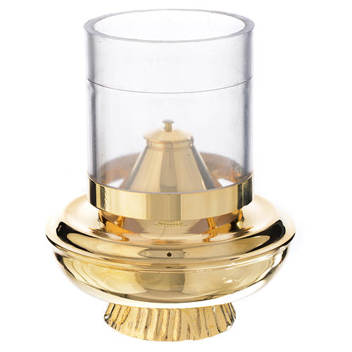 Liquid wax altar lamp, white on a base of 15.5cm 1