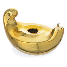Lampes et lanternes: Lampe Aladin porcelaine dorée pour cire liquide Lampes et lanternes: Lampe Aladin porcelaine dorée pour cire liquide