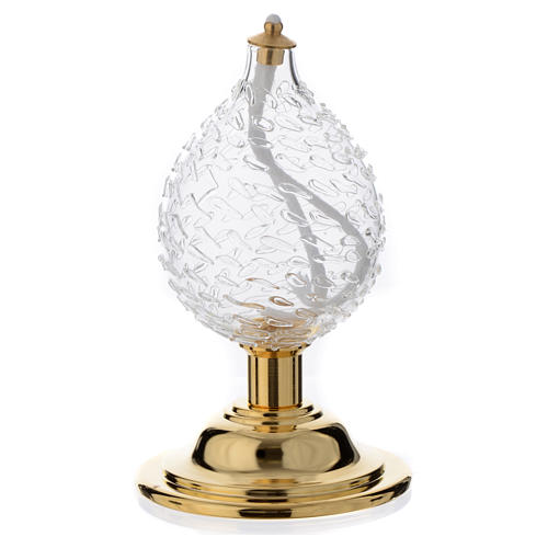 Liquid wax altar lamp in blown crystal 1