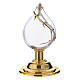 Liquid wax altar lamp in blown crystal with golden decoration s1