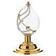 Liquid wax altar lamp in blown crystal with golden decoration s2